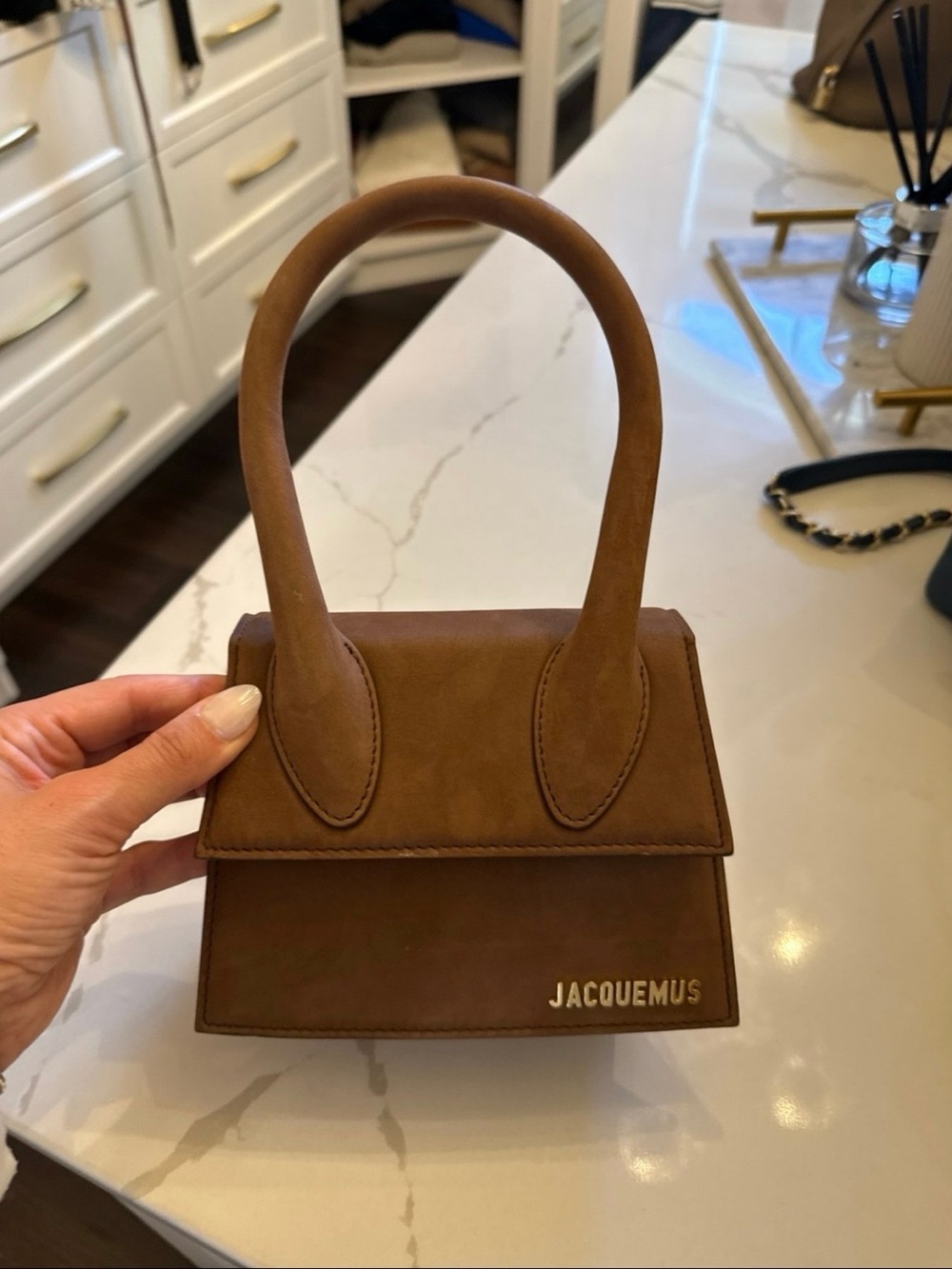 Jacquemus brown mini Le Chiquito top-handle bag